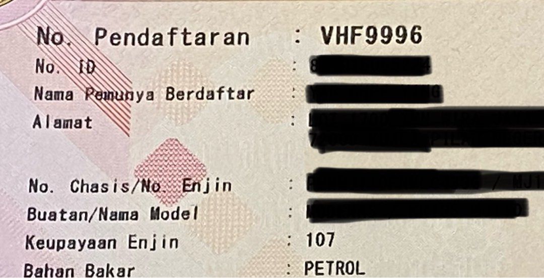 Plate Number for Sell VHF 9996, Auto Accessories on Carousell