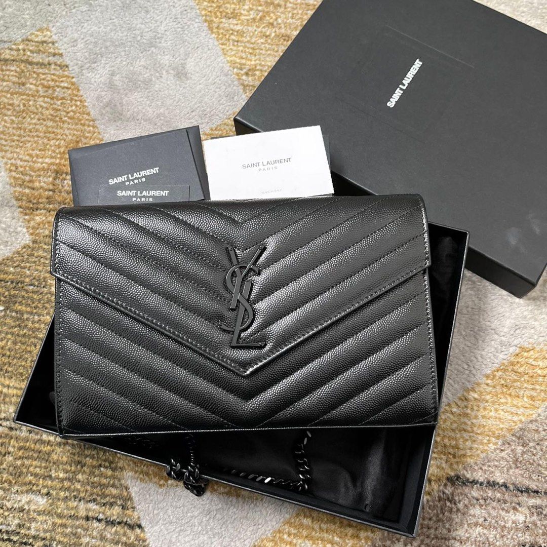 YSL WOC 22cm Black Caviar 2019, Barang Mewah, Tas & Dompet di