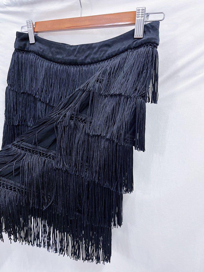 Black fringe on sale skirt 60