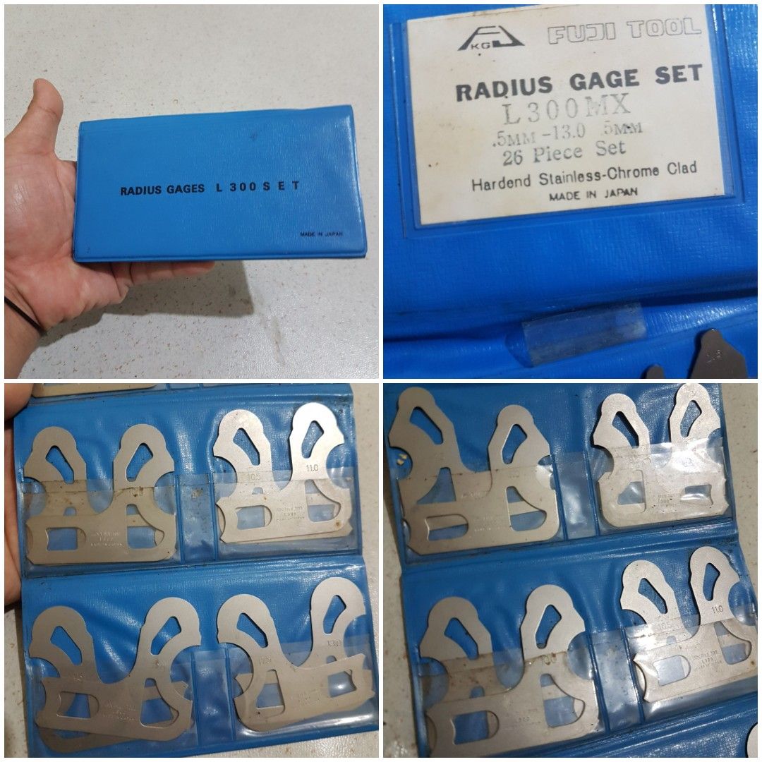 Radius Gages L 300 MX Fuji Tool buatan Jepang isi 26, Serba Serbi, Others di Carousell