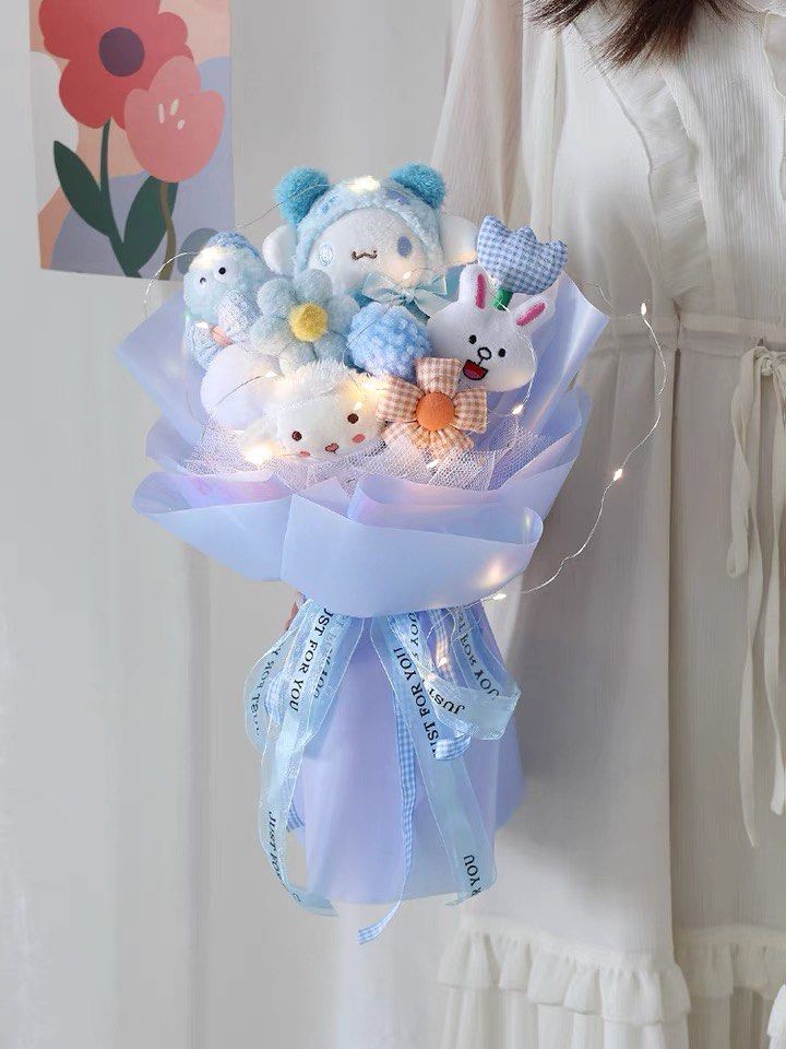 Ready stock Toy Flower Bouquet (kuromi, my Melody , cinnamoroll