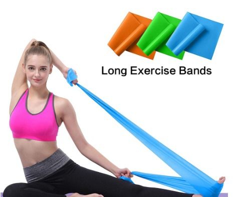 FREE DELIVERY] Yoga Resistance Bands Exercise Elastic Band Long Tension  Fitness Belt Strong Stretch Band, Sports Equipment, Exercise & Fitness,  Toning & Stretching Accessories on Carousell