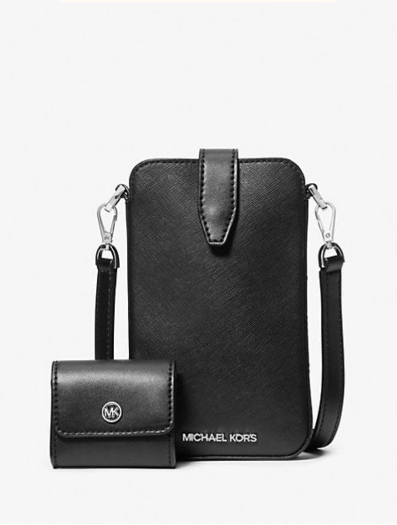 Bolsa Michael Kors Jet Set Saffiano Leather Crossbody Bag with Case for Apple  Airpods Pro® 
