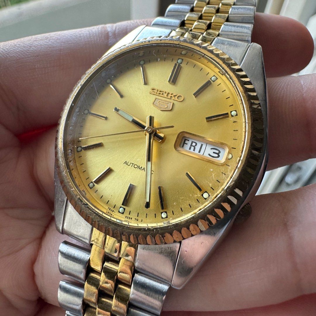 Seiko Rare Datejust Two Tones 7S26 Automatic Men Watch Men s