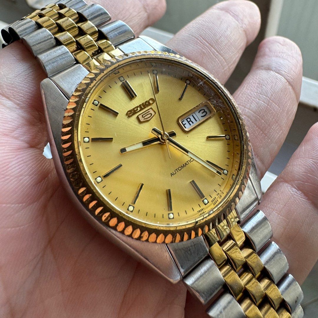 Seiko Rare Datejust Two Tones 7S26 Automatic Men Watch Men s