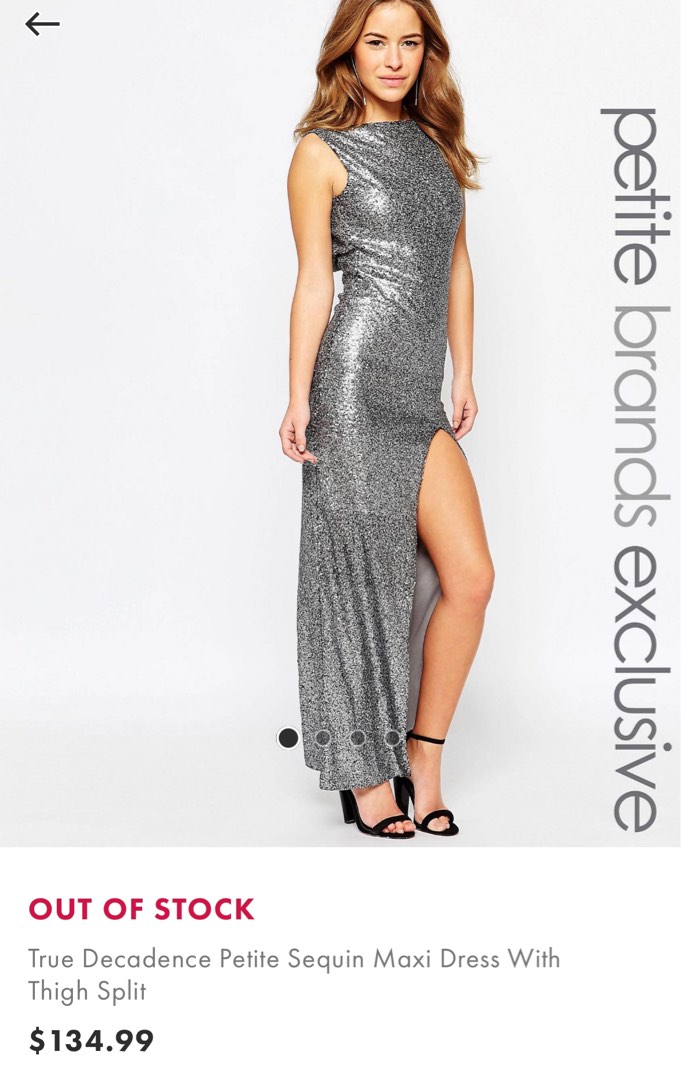 Sequin Maxi Dress With Thigh Split Women s Fashion Dresses
