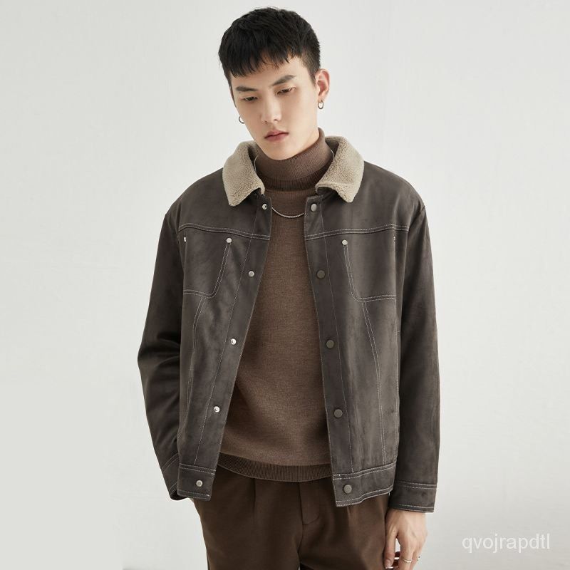 SG Lamb Wool Coat Men s Fleece Lined Thickened Work Clothes