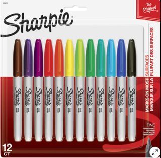 Sharpie Blue Markers, Fine Point, Bulk Pack of 24Pens and Pencils