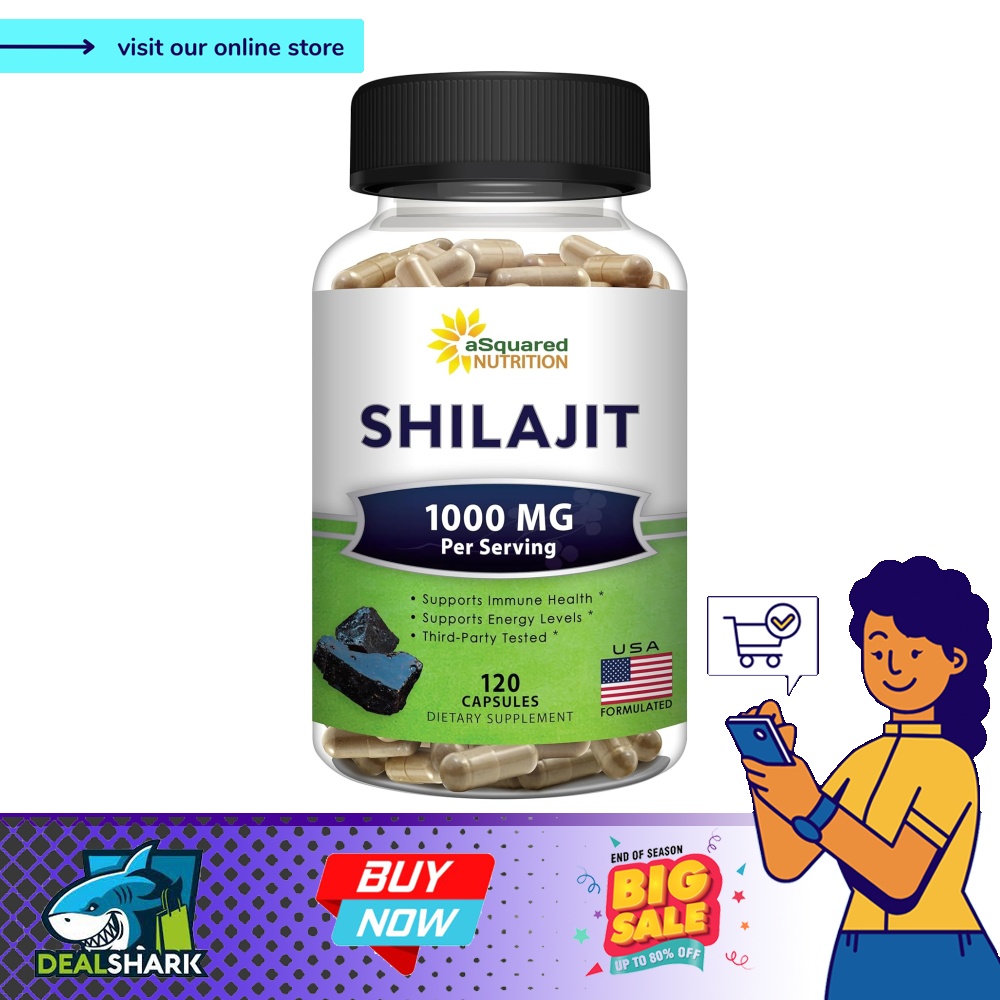 Shilajit 1000mg 120 Capsules Pure Shilajit Extract Supplement and