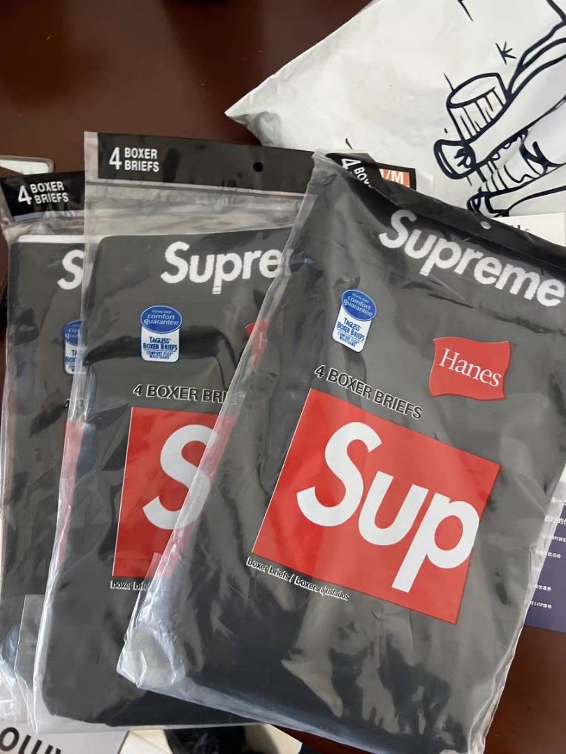 Supreme Hanes Boxer Briefs (4 Pack) size S M L XL, 男裝, 褲＆半截