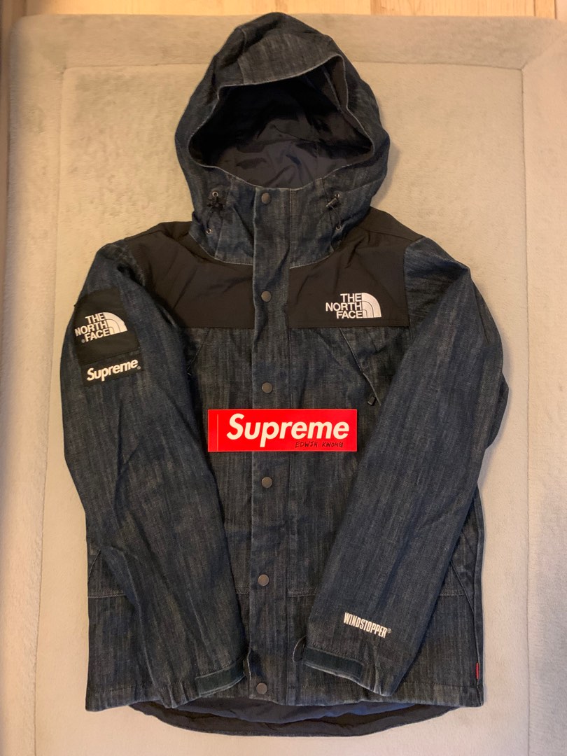 Supreme TNF Denim Jacket, 男裝, 外套及戶外衣服- Carousell