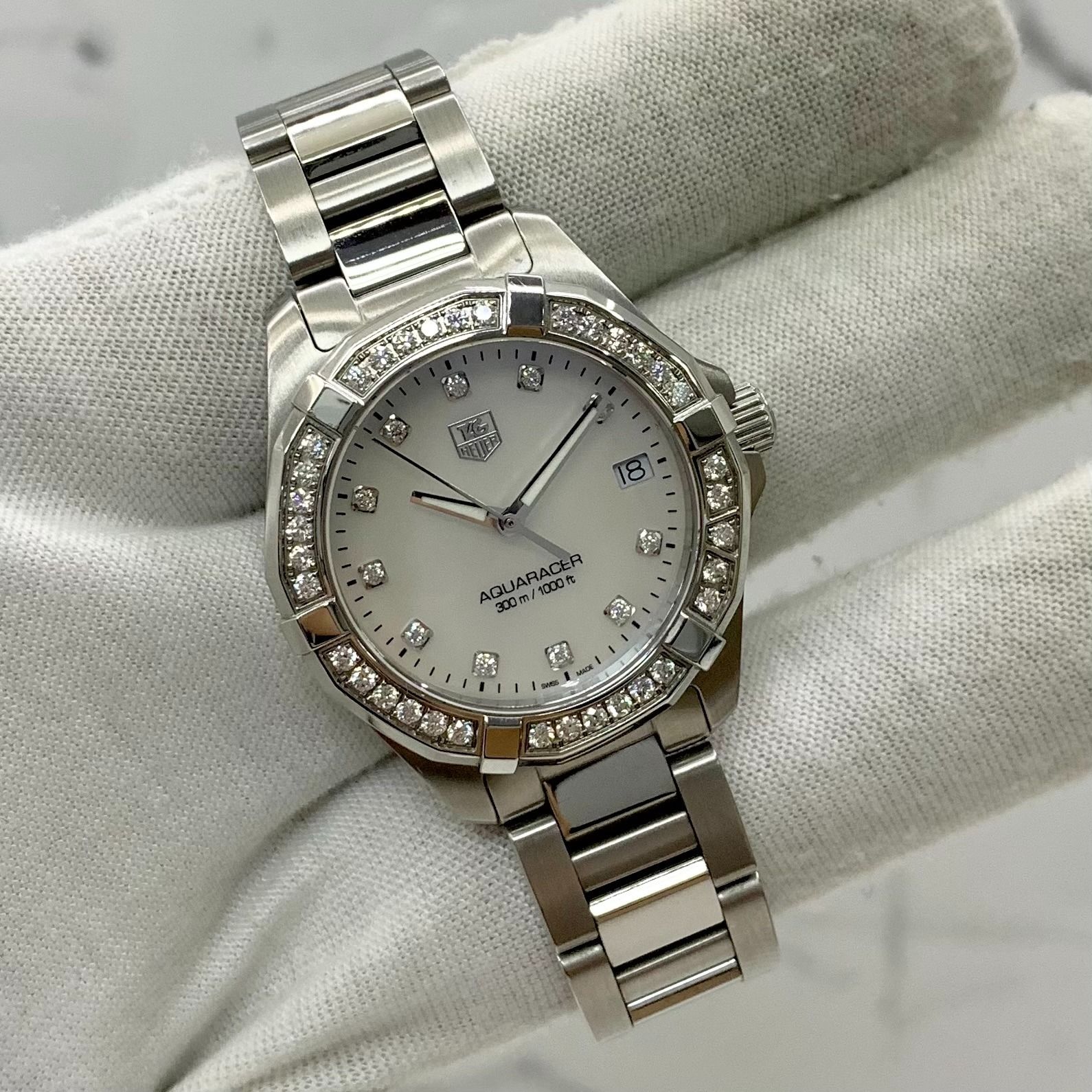 TAG HEUER WAY1314 SILVER AQUARACER QUARTZ FULLSET LADIES WATCH 237035568 WE