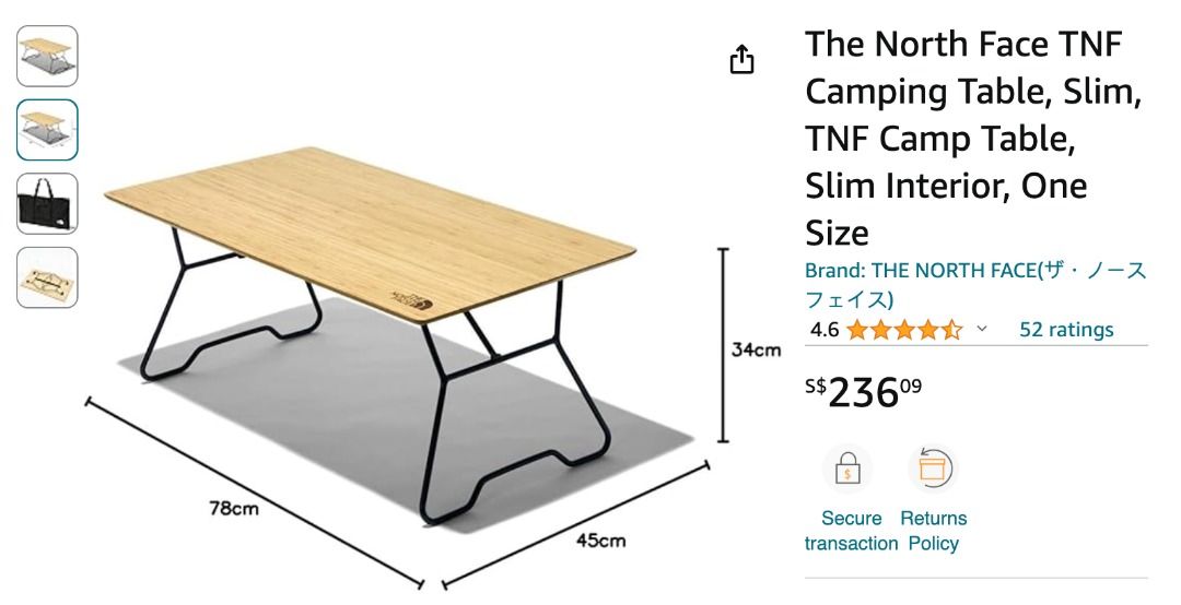 TNFキャンプテーブル TNF CAMP TABLE ノースフェイス 無料配達