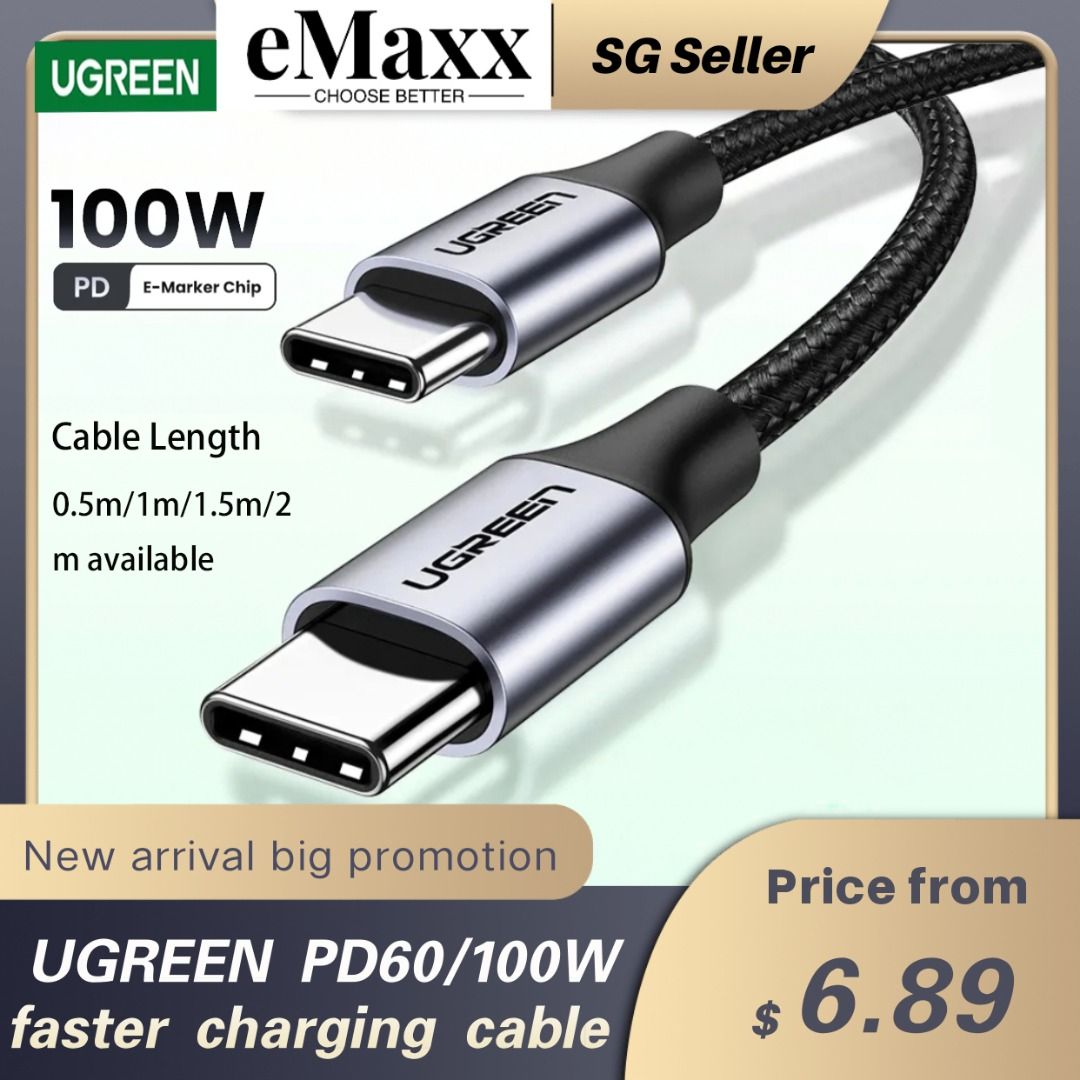 Ugreen 60W 100W Usb C To Type C Cable For iPhone 15 MacBook Xiaomi Samsung  5A