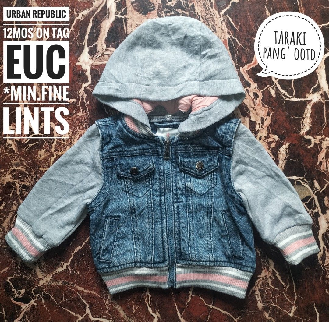 UKAY THRIFTED URBAN REPUBLIC BRAND BABY DENIM JACKET WITH HOOD