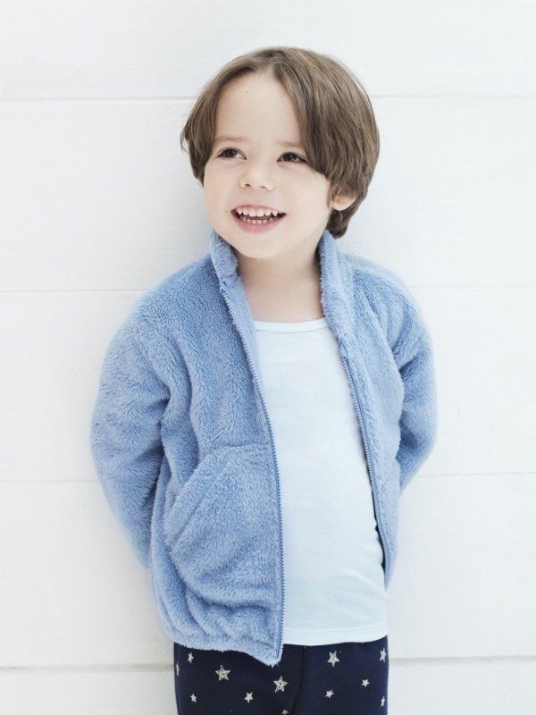 Fluffy kids jacket top
