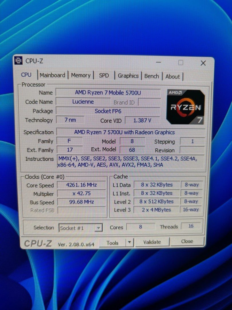 Used ASUS PN51S1 Mini PC Ryzen 7 5700U with 16GB RAM & 512GB NVME SSD