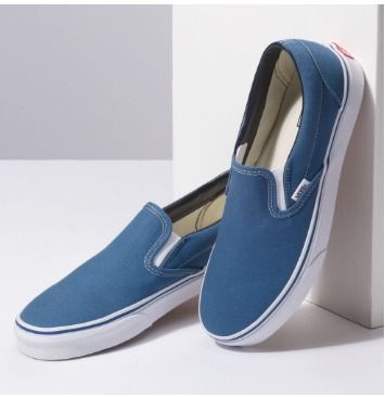 Mens blue sales slip on vans