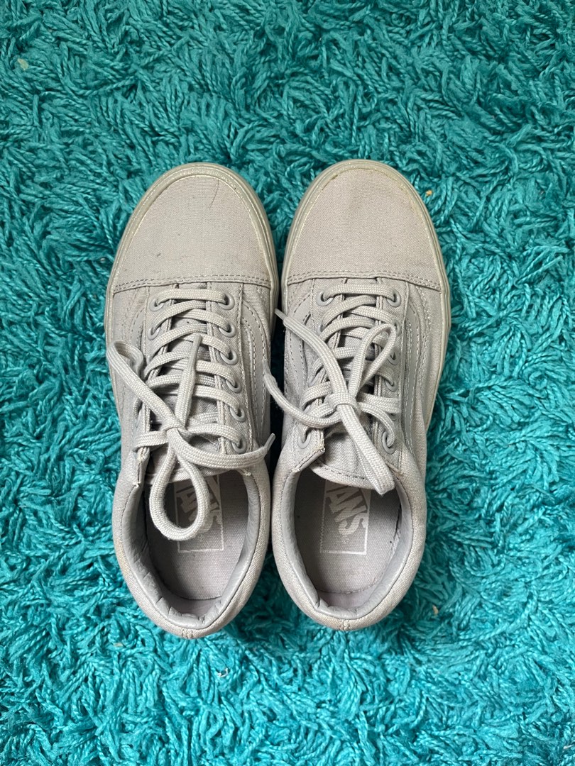 Vans Old Skool Low Tops Light Grey Sparkle Canvas Skate Shoes Unisex everyonewins