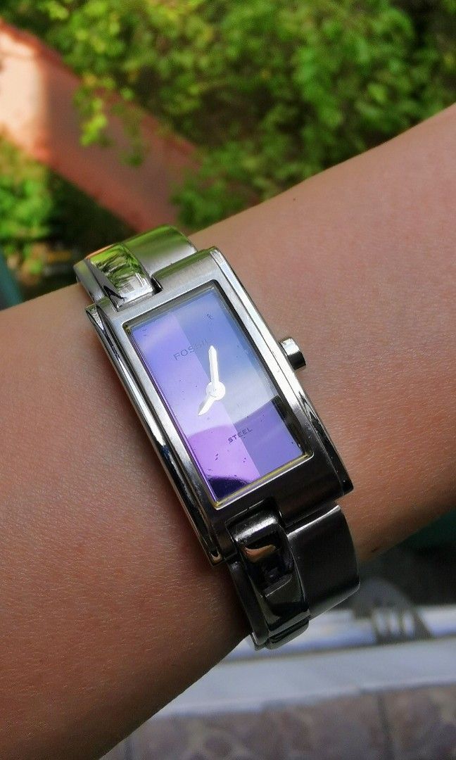 Vintage Fossil purple dial watch