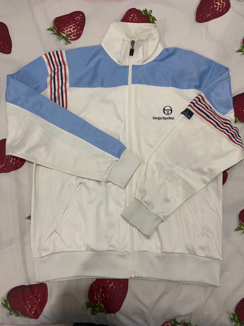 Vintage Sergio Tacchini Mats Wilander, Fesyen Pria, Pakaian , Atasan di