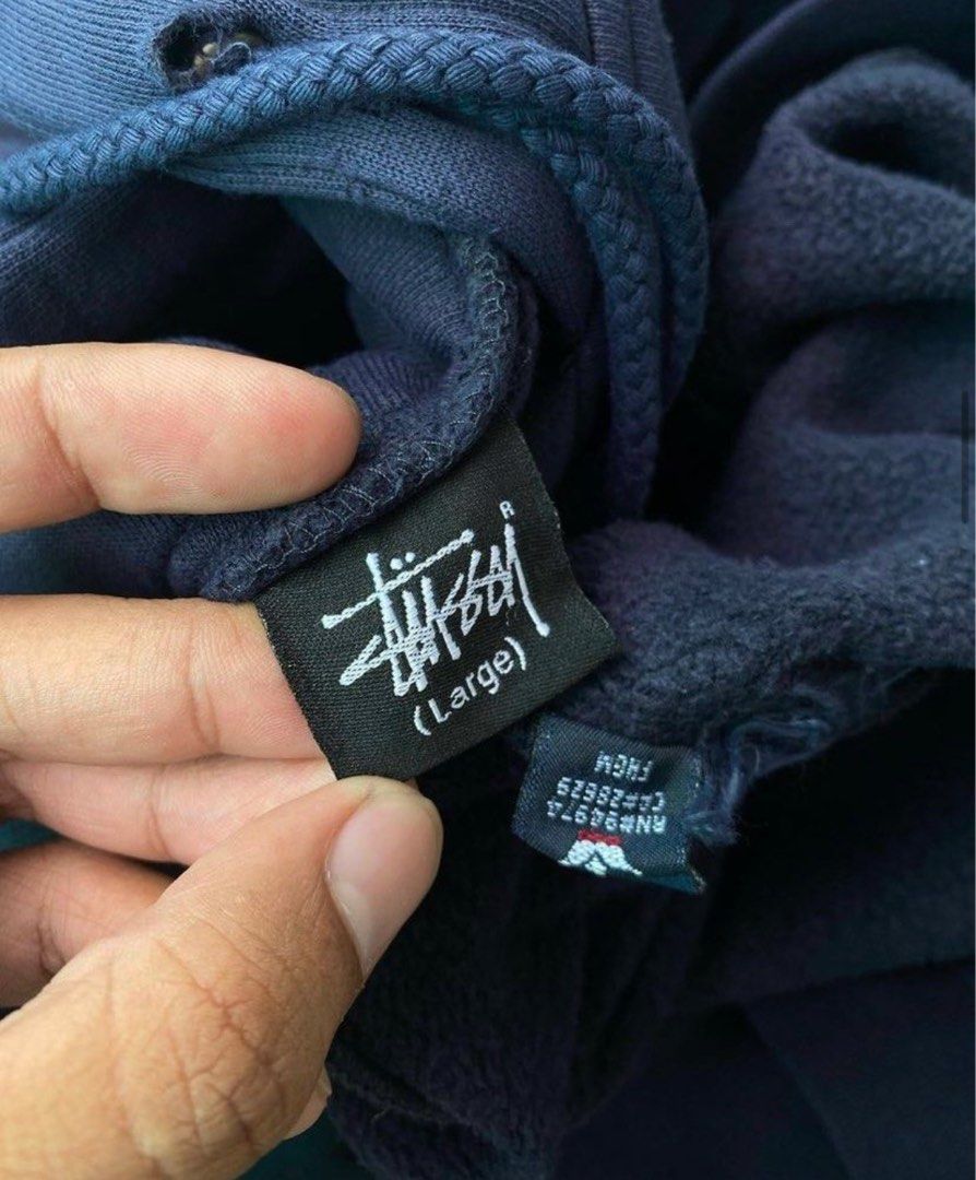 Navy blue stussy hoodie deals