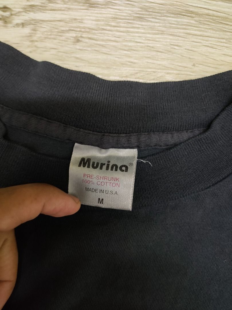 Vintage 90'S Murina print T-shirt, Made in USA, Men's XL cotton green type Vintage Second Hand