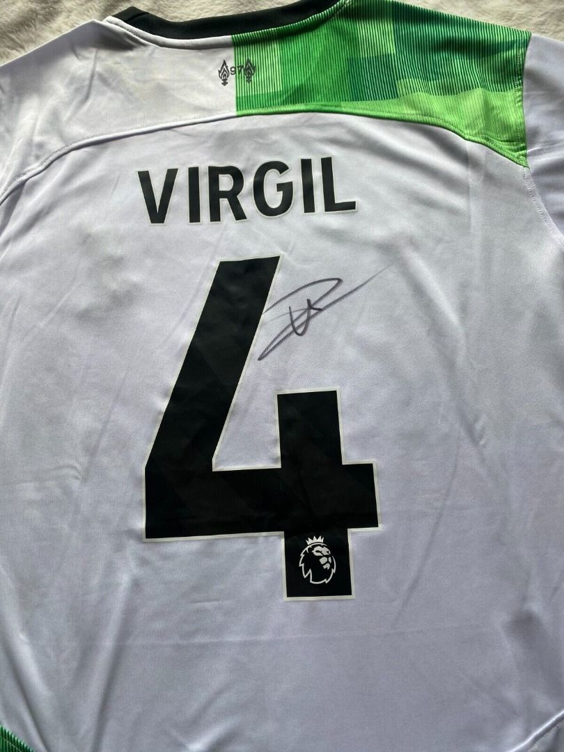 Virgil Van Dijk Signed Liverpool Away Jersey 23/24, Men'S Fashion,  Activewear On Carousell