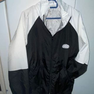 Windbreaker jacket hoodie white black slc