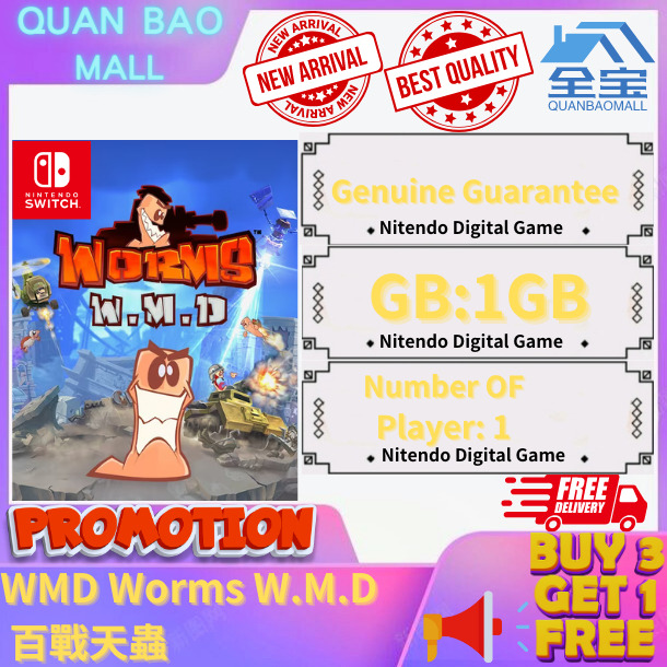 WMD Worms W.M.D Nintendo switch DigitalDownload