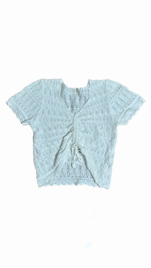y2k grunge acubi drawstring crop top (Category: Shirts) located in Manila. Submitted by jus2cool4u (Listing ID 1263659651, Image 1). Description: length: 16.5 in width: 13 in sleeve: 6.5 in flaw: needs wash, has minimal not noticeable stains rfs: decluttering .