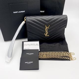 Saint Laurent bi-fold long wallet pink gold monogram GBL372266