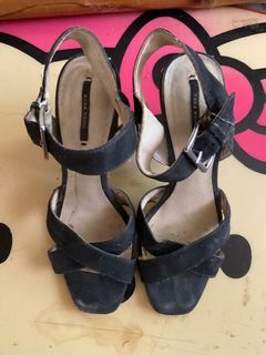 Zara Basic black criss cross heels