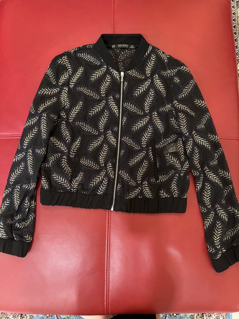 Zara black and gold jacket discount