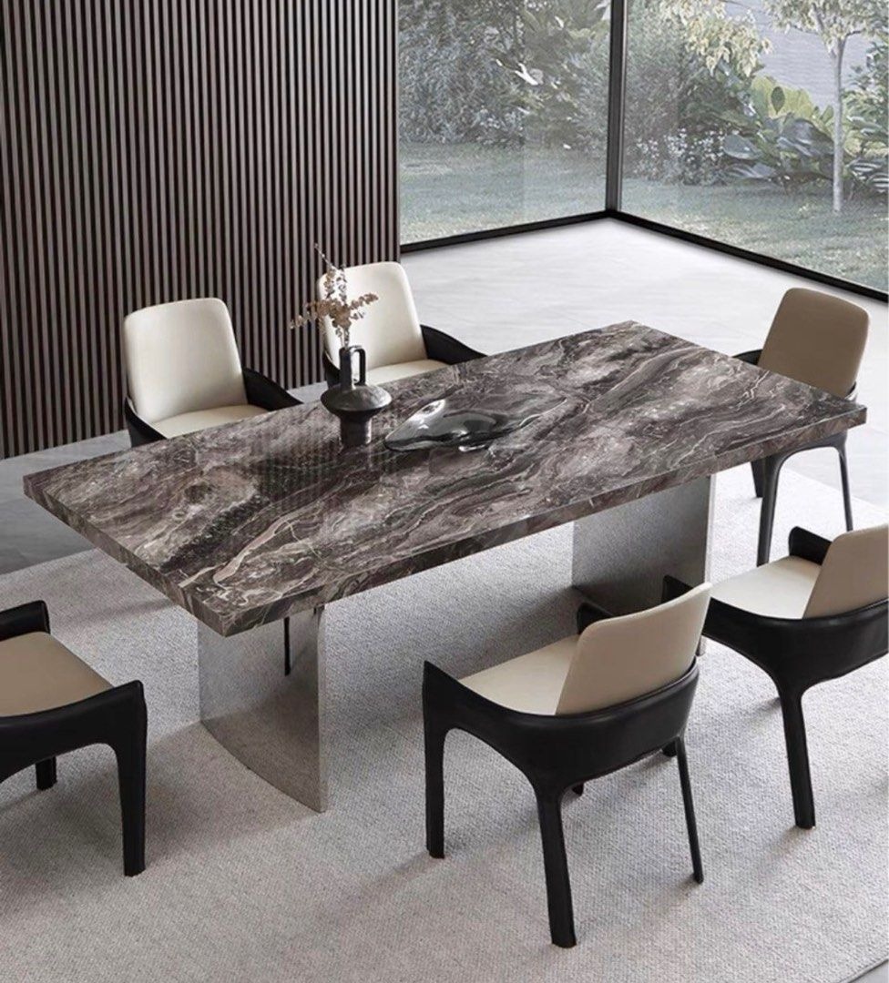 ZARA Modern Marble Dining Table, Furniture & Home Living, Furniture