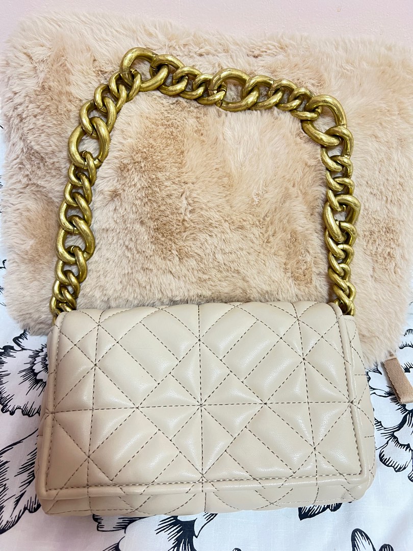 Zara quilted Shoulder Bag, Women's Fashion, Bags & Wallets, Shoulder