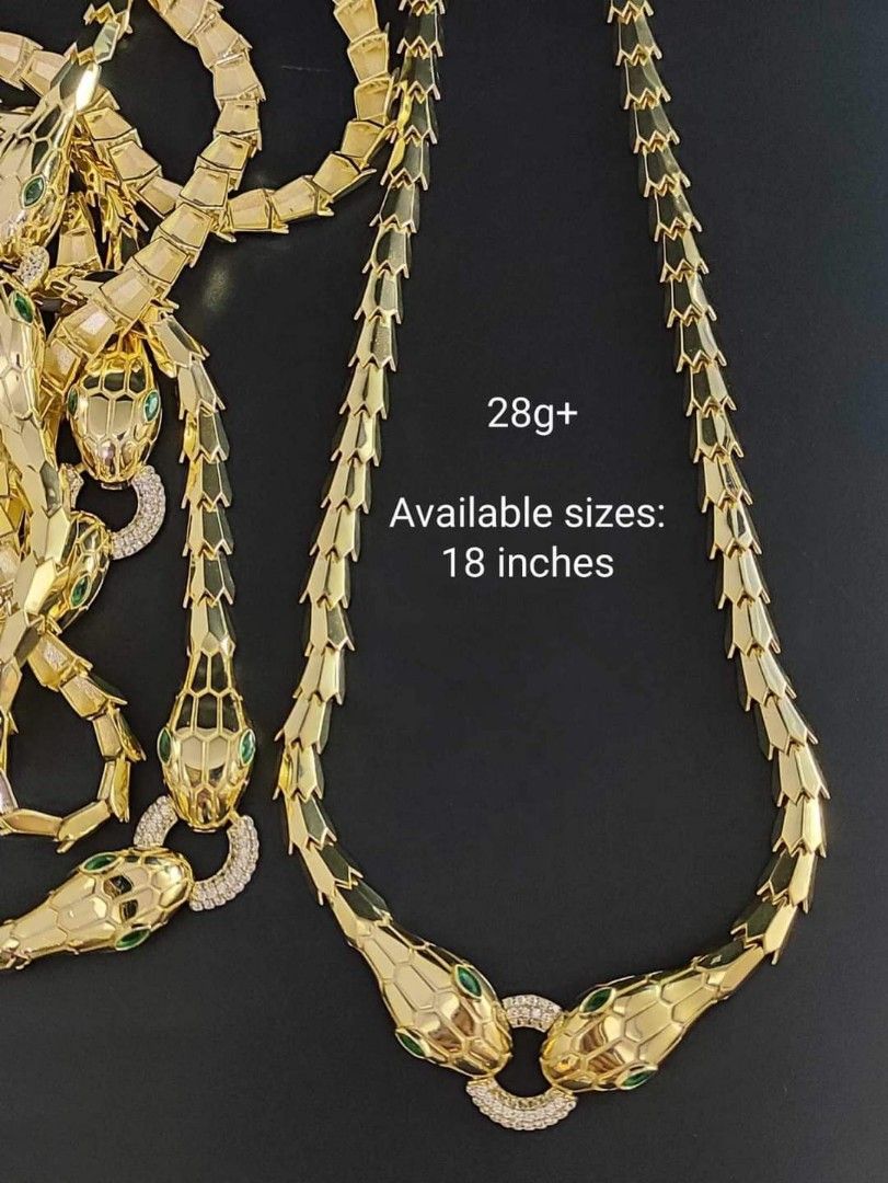 18K Saudi Gold serpentine necklace (Category: Necklaces) located in Manila. Submitted by bhelgoldseller2ndaccount (Listing ID 1268635599, Image 1). Description: New!!✨New!!✨New!! Authentic 18k Saudi Golds necklaces 💫💫💫 💯pawnable/naisasanla 💯with high appraisal rate 💯good investment 💯Direct supplier price 😘 👉OPEN for resellers 👌👌 🌺please take time to evaluate their actual sizes and grams 👉👉Best panggift for all occasions ✅ Sold per g