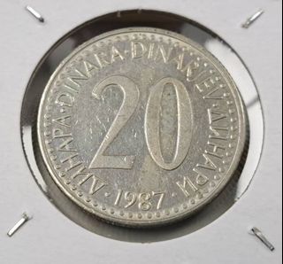 絕版硬幣--南斯拉夫1987年20第納爾 (Yugoslavia 1987 20 Dinara)