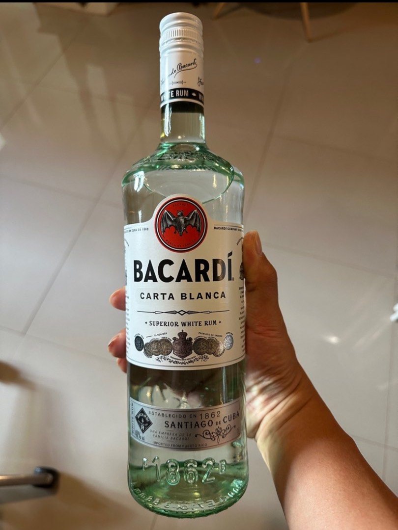 1L Bacardi White Rum, New Unopened, Food & Drinks, Alcoholic Beverages