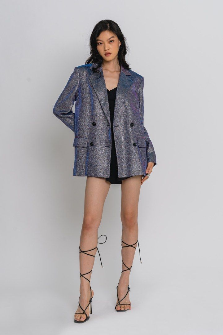 Holographic blazer sale