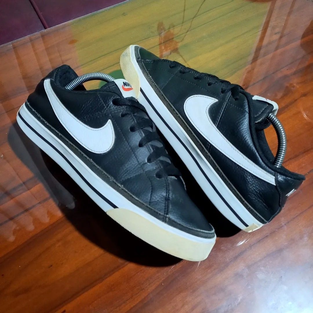 42 5 NIKE COURT LEGACY BLACK WHITE (SEPATU NIKE) A1 39 #