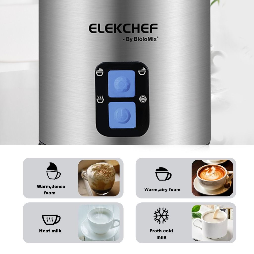 ELEKCHEF 4 in 1 Coffee Milk Frother Frothing Foamer automatic Milk