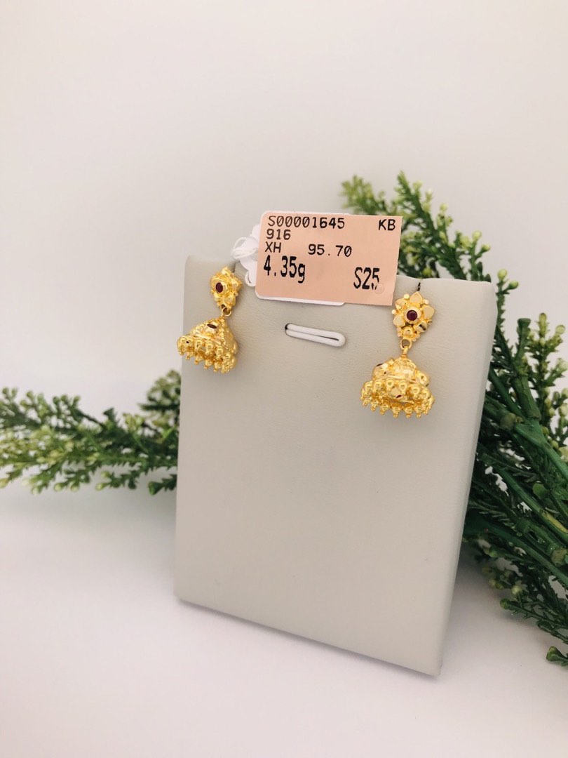 Gold earrings for 2024 baby girl in indian