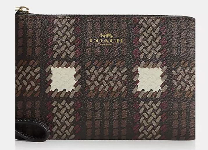 Coach wristlet plaid Clearance