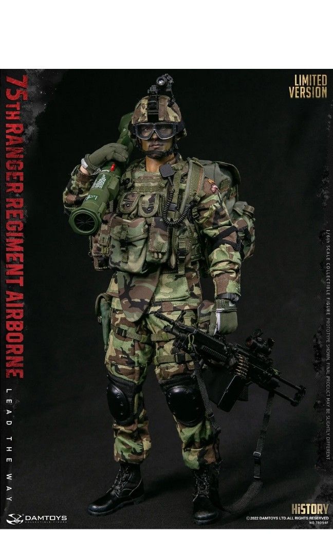 全新現貨 DAMTOYS 78094F 1/6 US 75TH RANGER REGIMENT AIRBORNE SAW GUNNER ...