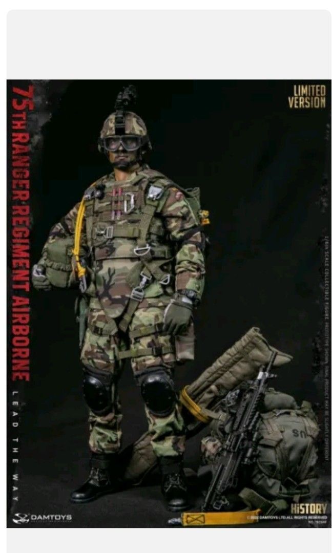全新現貨 DAMTOYS 78094F 1/6 US 75TH RANGER REGIMENT AIRBORNE SAW GUNNER ...