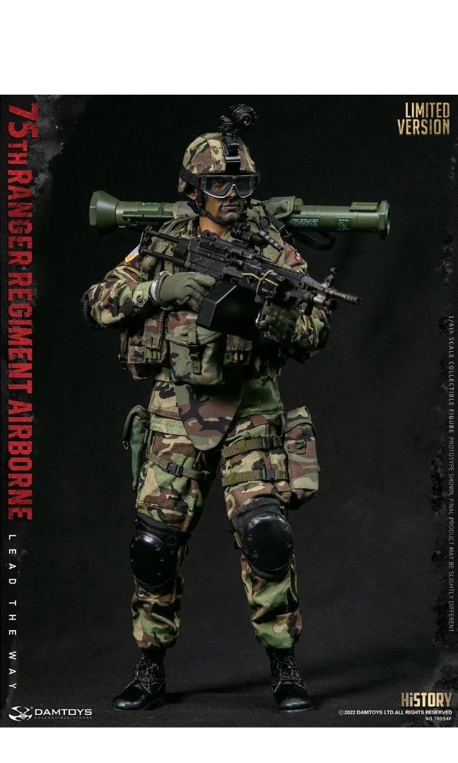 全新現貨 DAMTOYS 78094F 1/6 US 75TH RANGER REGIMENT AIRBORNE SAW GUNNER ...