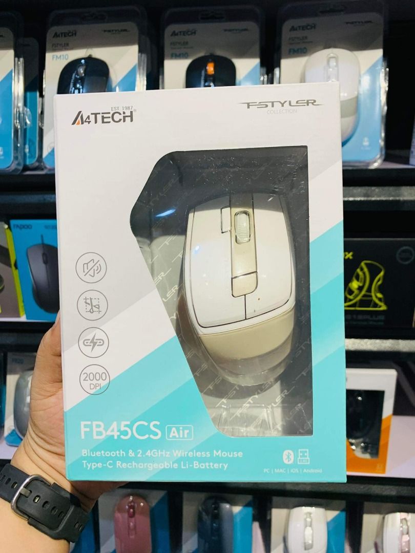 A4Tech FB45CS Air Fstyler Bluetooth & 2.4Ghz Wireless Mouse ...