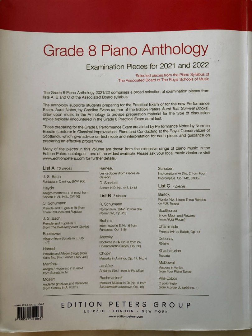 ABRSM Piano exam Book Grade 8 Hobbies Toys Books Magazines