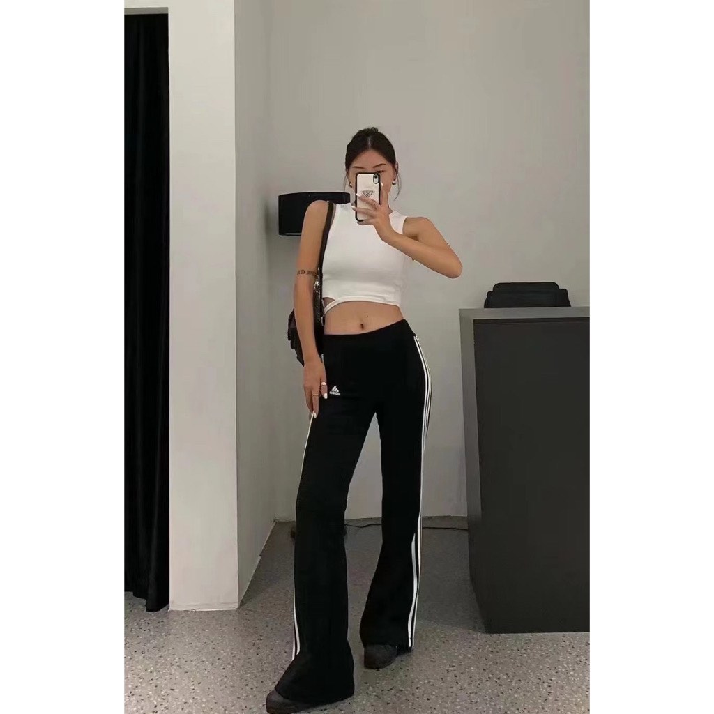 Adidas flared deals track pants
